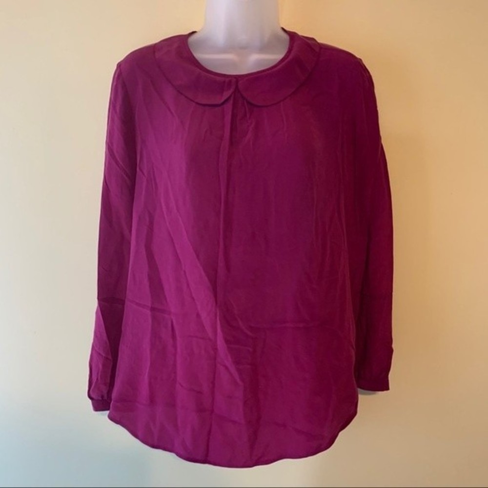 NEW Madewell 100% Silk Blouse w/ Peter Pan Collar